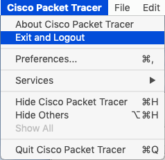 Logout and Exit Option under File Menu for mac