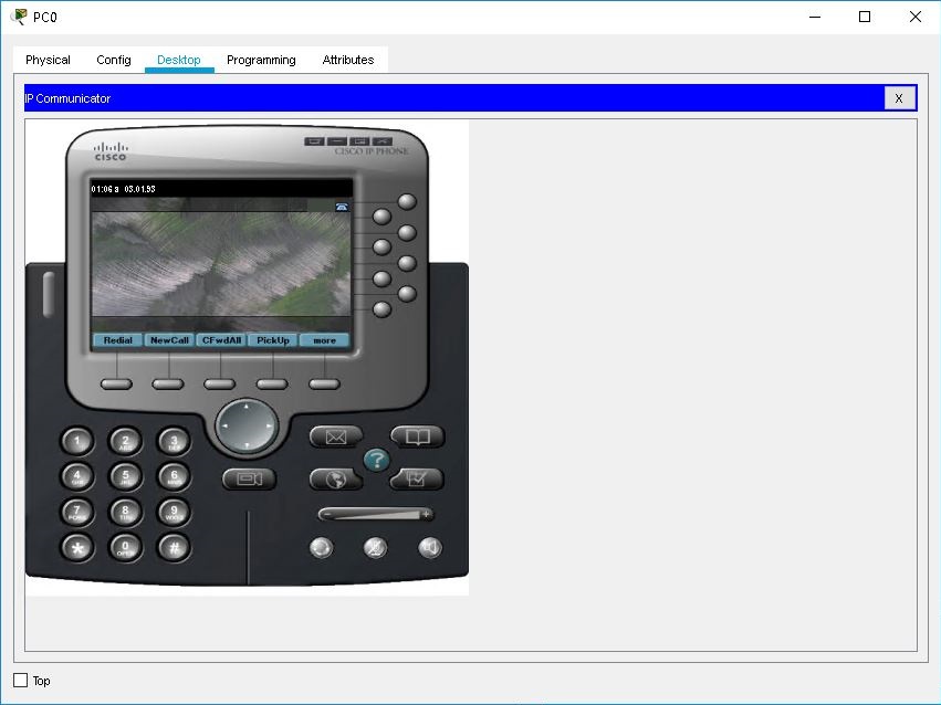 Cisco IP Communicator utility from PC Desktop tab