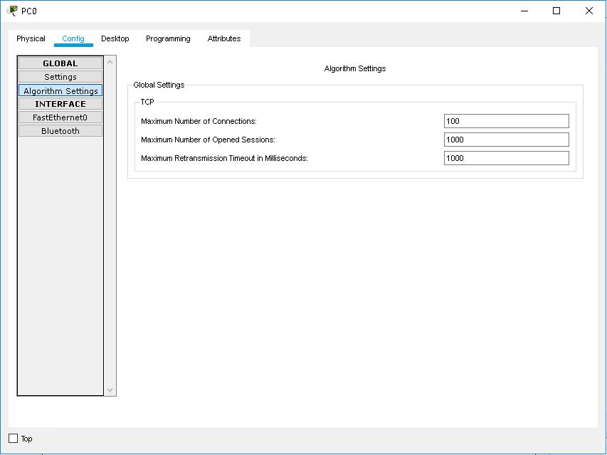 Algorithm Settings of PC device dialog