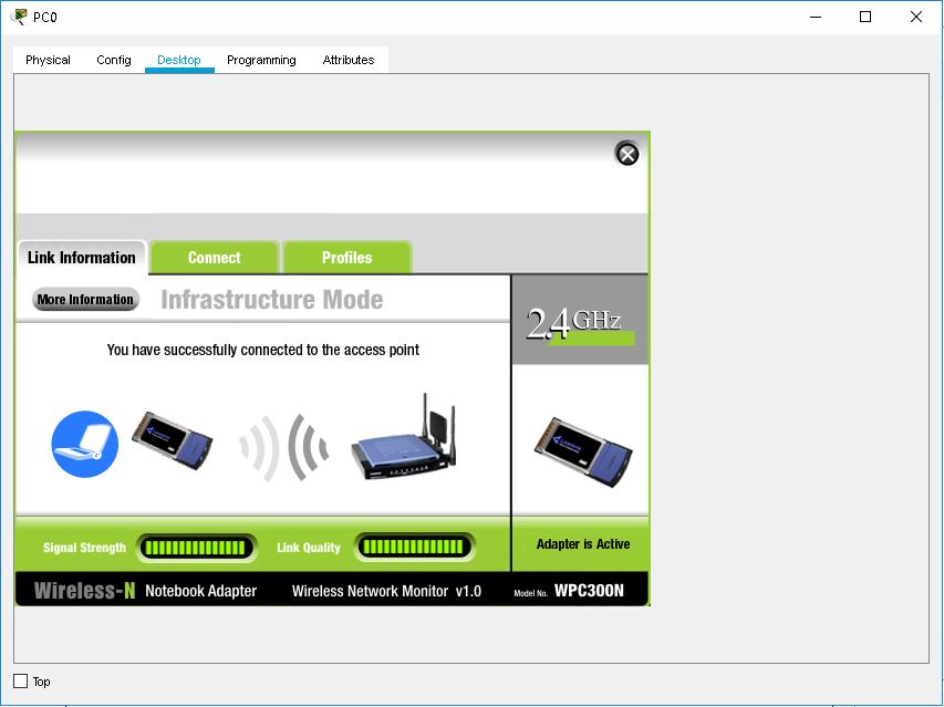 PC Wireless utility from PC Desktop tab