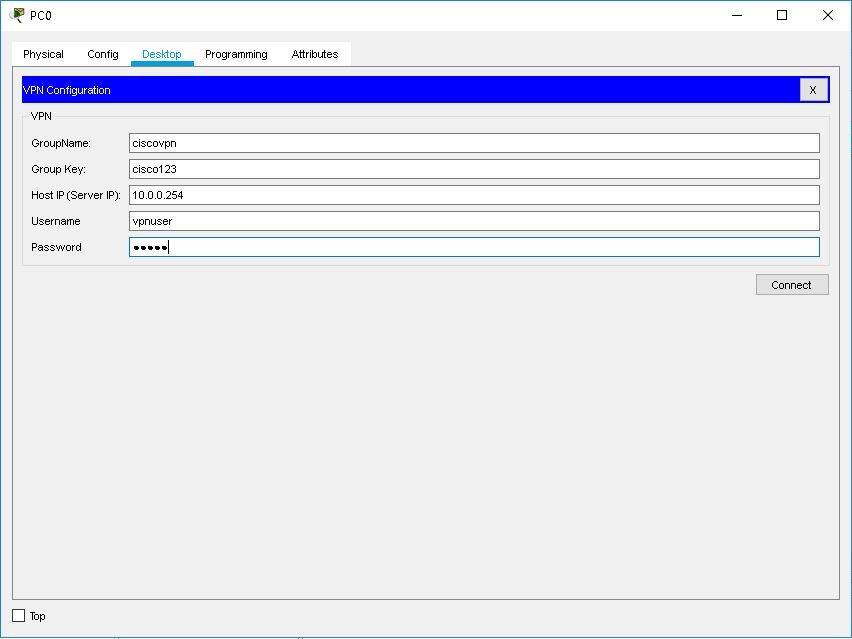 VPN utility from PC Desktop tab