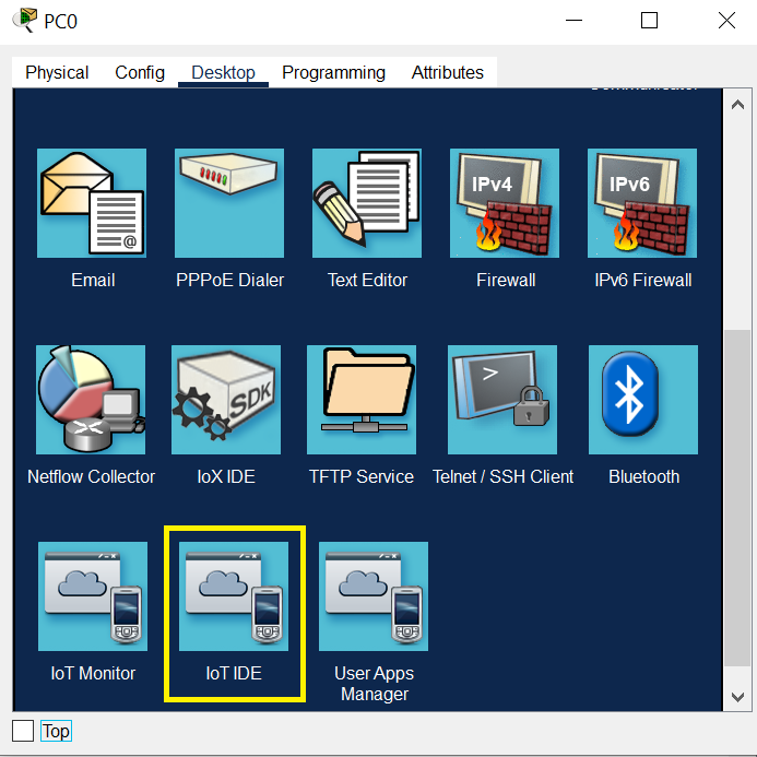 PC App Desktop IOT IDE highlighted