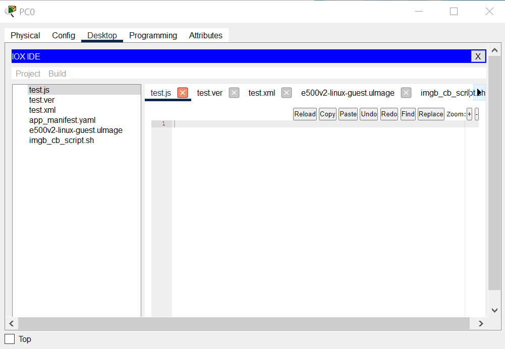 IOx IDE from PC Desktop tab