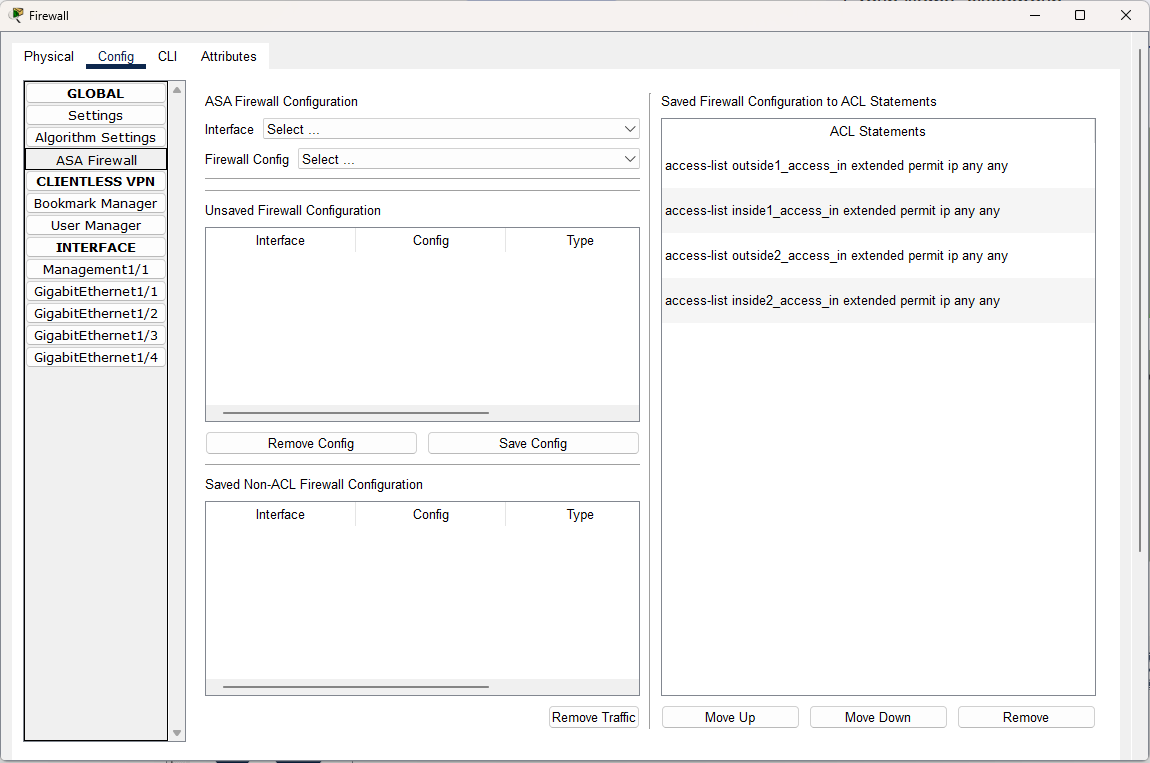 ASA Firewall Configuration Dialog