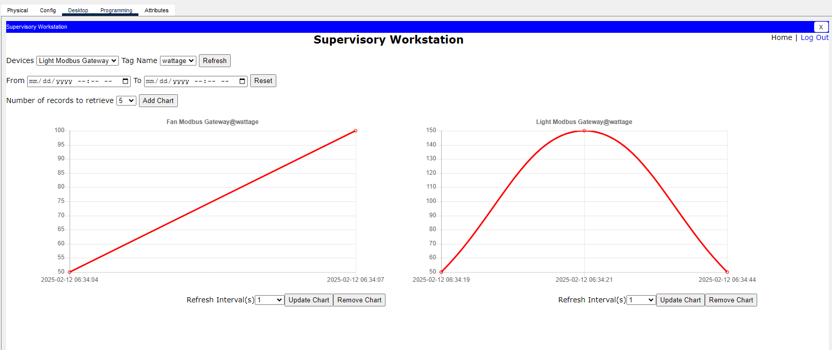 Supervisory Workstation App from PC Desktop tab
