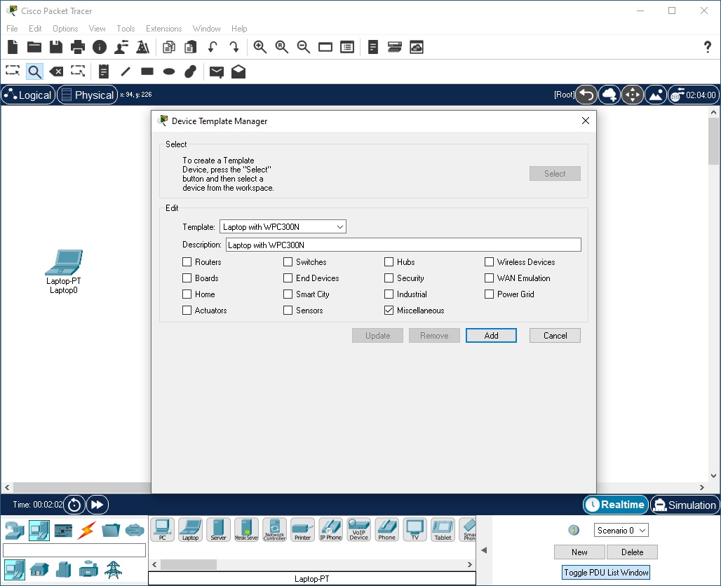 Device Template Manager Window